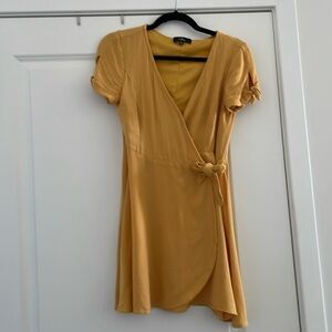 Golden Yellow Wrap Dress